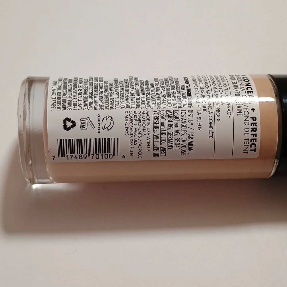 Milani Conceal + Perfect 2-in-1 Foundation + Concealer - 00A Porcelain